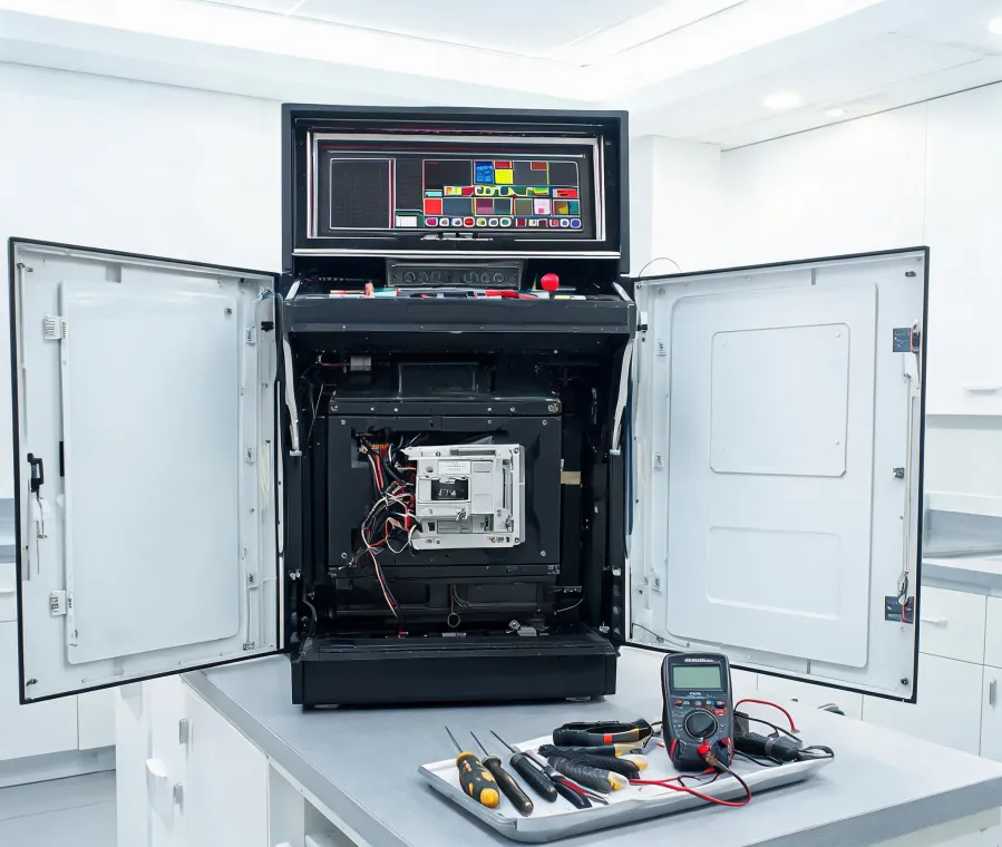 Casino gaming cabinet service access review